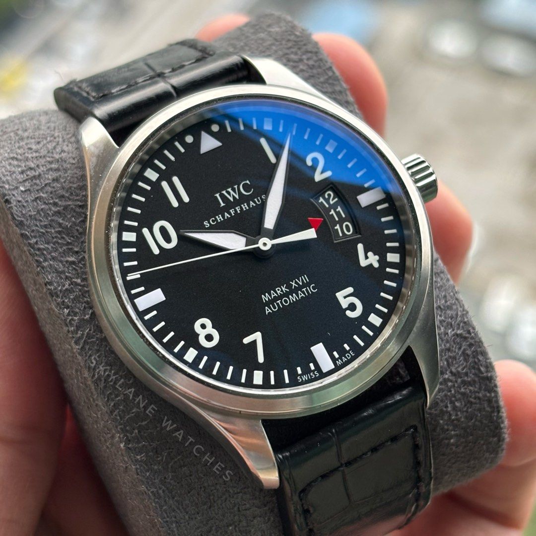IWC Mark 17 (Category: Luxury Watches) located in Pasig City. Submitted by lanceguballa (Listing ID 1465579128, Image 2). Description: A true pilot’s watch — the IWC Mark 17 ✈️ Clean, legible, and purpose-built for the cockpit. A classic that just makes sense on a pilot’s wrist. 2013 IWC Mark XVII Reference IW326501 9.5/10 condition 41mm case size, 11mm thickness IWC Calibre 30110 automatic movement 42 hour power reserve 60m water resistance Incl