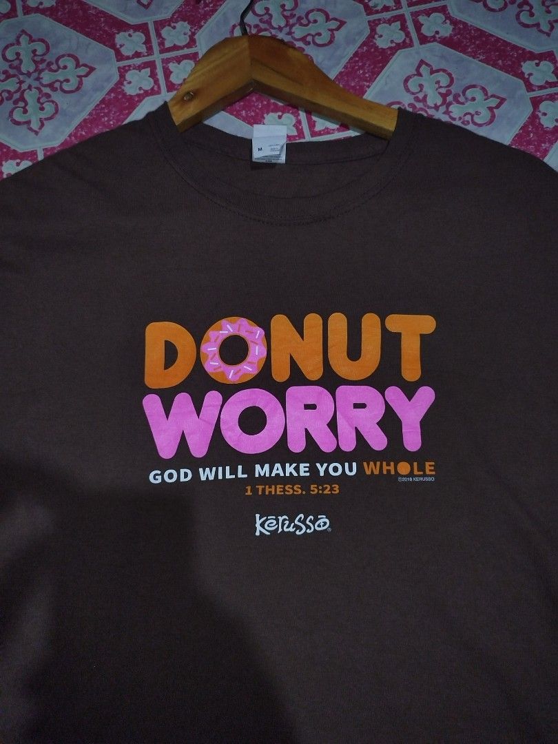 Jesus tee - donut worry" (Category: Tshirts & Polo Shirts ) located in Maasin. Submitted by bonitofer (Listing ID 1465012774, Image 1). Description: Jesus tee Fruit of a loom tag Medium 19x28 550+sf.