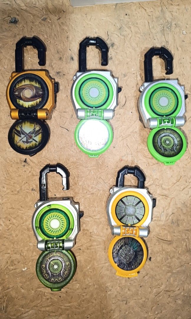 KAMEN RIDER LOCKSEEDS 5PCS (Category: Action & Battle Toys) located in Midsayap. Submitted by macoy.picker (Listing ID 1465572862, Image 1). Description: KAMEN RIDER LOCKSEEDS 5PCS TAKE ALL FOR 400 + SHIPPING UNTESTED AS IS.