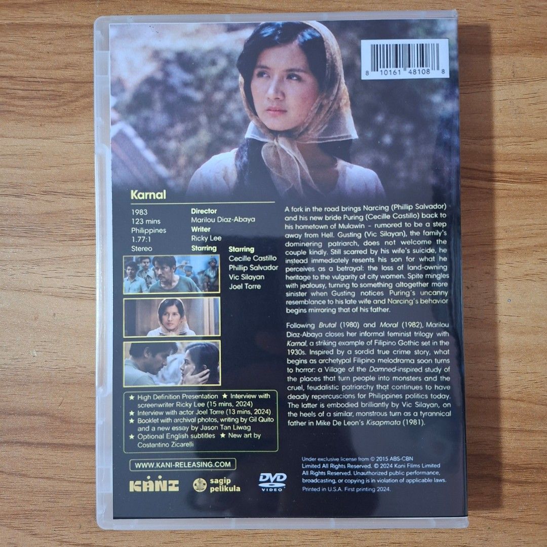 Karnal (1983, Drama Horror) [Custom DVD] (Category: CDs & DVDs) located in Kabankalan. Submitted by Videoshop.ph (Listing ID 1465500515, Image 2). Description: - Title: Karnal (1983) Filipino drama classic - Director: Marilou Diaz-Abaya - Format: DVD, Region-Free (plays worldwide) Note: This is a custom made DVD in best quality..