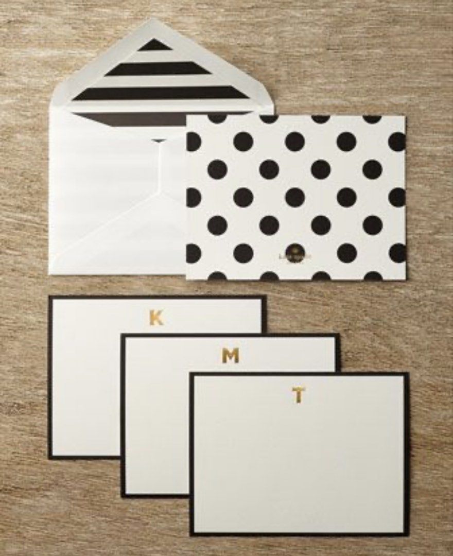 Kate Spade Correspondence Cards (10 sets) (Category: Occasions & Party Supplies) located in Quezon City. Submitted by prettydollph (Listing ID 1465561221, Image 3). Description: brand new (sealed) 3 boxes available Orig Price: 1,800/box - Brand: Kate Spade New York - Item: Correspondence Cards / Monogram Note Cards - Available Initials: H, O, W - Inclusions: 10 correspondence cards & 10 lined envelopes per box - Size: 4 1/2" x 6" - Condition: Bra