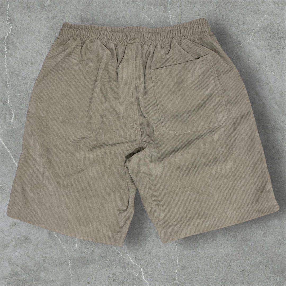 Khaki Corduroy Shorts with Drawstring (Category: Shorts) located in Cebu City. Submitted by jnathana (Listing ID 1465571816, Image 2). Description: Corduroy Tailored Short / Plain Shorts 2 Side Pocket plus 1 Back pocket Fabric: Corduroy Size: Medium Waistline: 26 - 33 inches Length: 17 inches Leghole: 20 inches .