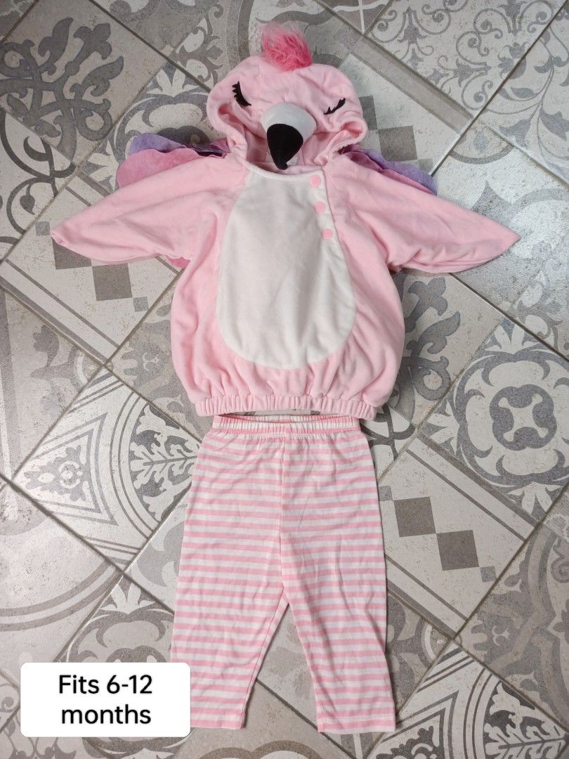 Kids Explorer and Flamingo Costume Bundle Set (Category: Babies & Kids Fashion) located in Binan City. Submitted by thrifty.08 (Listing ID 1465526644, Image 2). Description: - 2-in-1 Costume Bundle: Perfect for siblings or multiple dress-up occasions! - Set 1 (Explorer): Includes blue top, tan vest, blue shorts, and orange backpack. Fits ages 4-7 years. - Set 2 (Pink Flamingo): Includes hooded top with wing details and striped pants. Fits infants