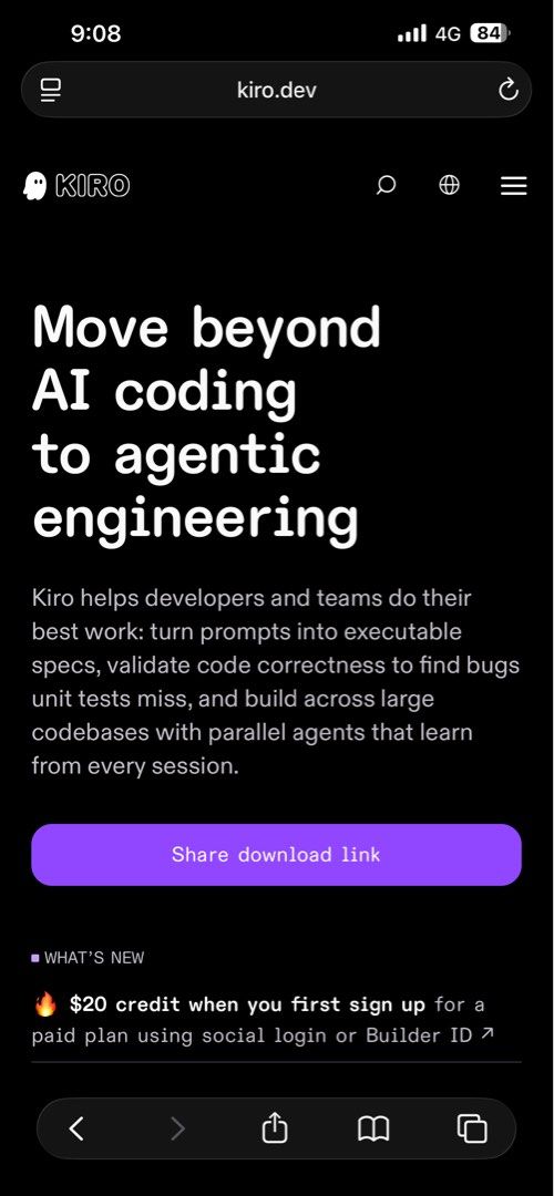 Kiro agentic engineering platform (Category: Software) located in Singapore. Submitted by tofu_sg (Listing ID 1465388024, Image 1). Description: One year Kiro plan originally $240 sgd.