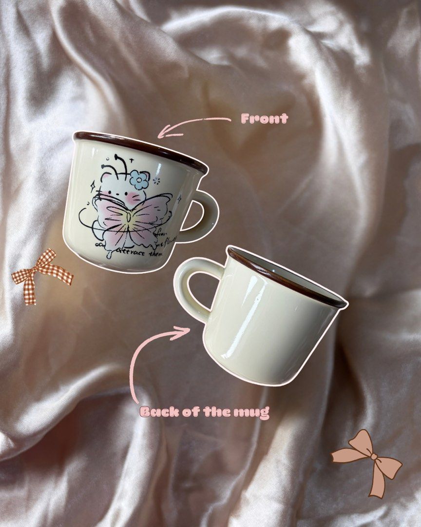 Kitty Butterfly Mug 🦋 (Category: Coffee & Tea Tableware) located in Manila. Submitted by mugandsips (Listing ID 1465532636, Image 2). Description: Kitty Butterfly Mug 🦋 Brandnew Condition No Dents -✨Unique Design -🎀 Cute and aesthetic designs -🎁 Gift ideas, for birthdays and special occasions -🌷 Perfect for your home, office, or study desk Price- 349.00 Location- South Caloocan Courier- Lalamove/ J&T.