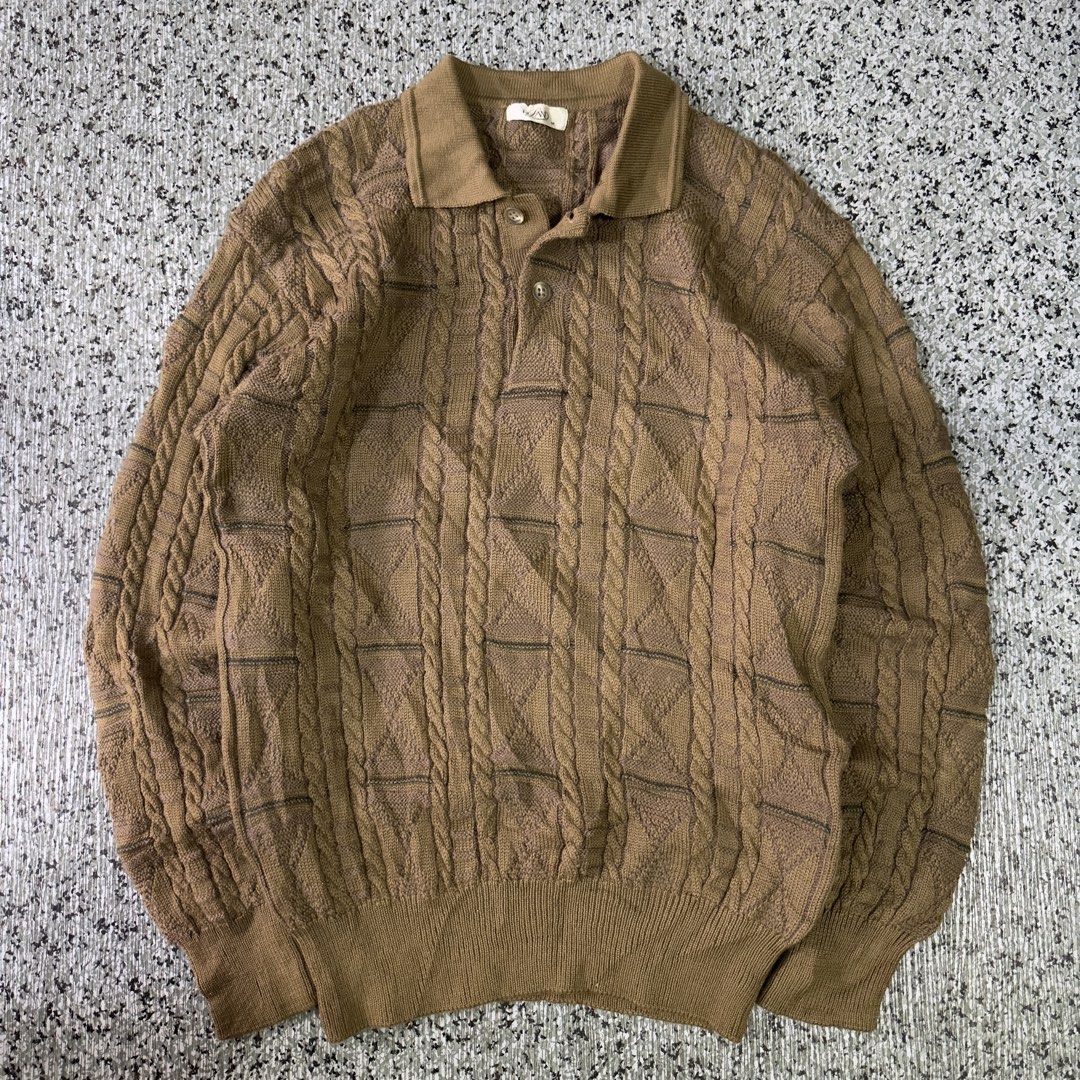 Knited Polo Sweater (Category: Coats, Jackets and Outerwear) located in Baguio. Submitted by secondoption.ph (Listing ID 1465395793, Image 1). Description: Size medium Length 26 Width 20.