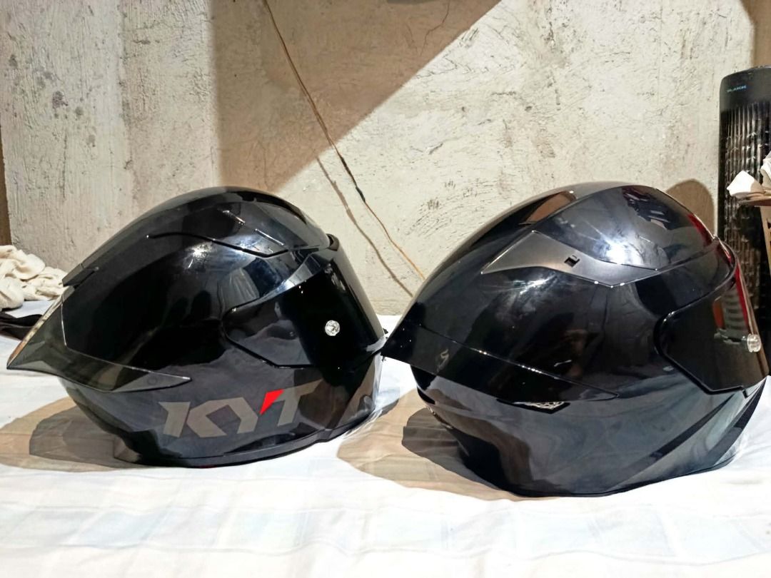 KYT Helmets for sale (Category: Helmets and other Riding Gears) located in Caloocan City. Submitted by quickhorse.6e8964 (Listing ID 1465526411, Image 2). Description: KYT TT-COURSE Foam Size: (XL) Shell Size: Large Color: GLOSSY BLACK Lock: PIN Lock Price: 5,000 KYT R2R Foam Size: (M) Shell Size: M Color: GLOSSY BLACK Lock: PIN Lock Production Date: May 2 2025 Price: 6,000 NEGOTIABLE WITH DUSTBAG .