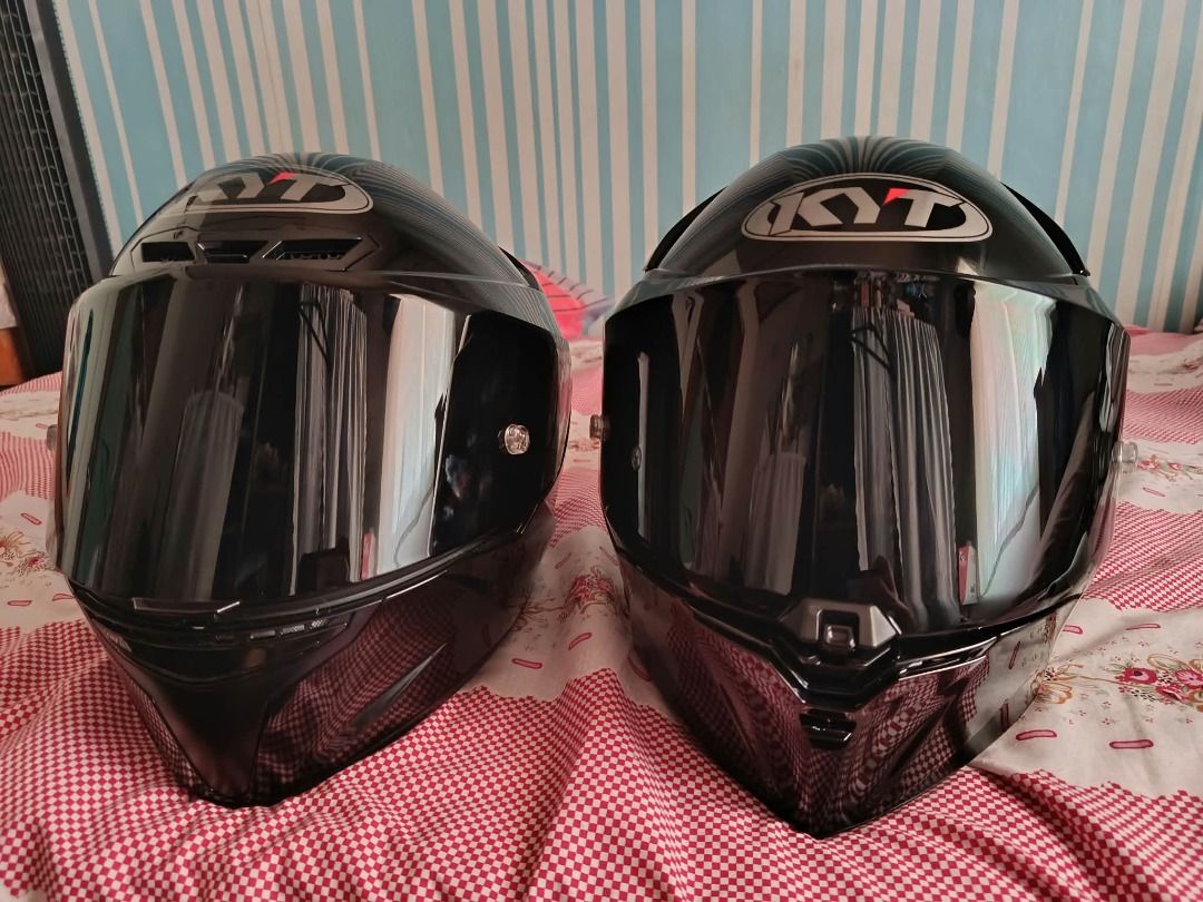 KYT Helmets for sale (Category: Helmets and other Riding Gears) located in Caloocan City. Submitted by quickhorse.6e8964 (Listing ID 1465526411, Image 1). Description: KYT TT-COURSE Foam Size: (XL) Shell Size: Large Color: GLOSSY BLACK Lock: PIN Lock Price: 5,000 KYT R2R Foam Size: (M) Shell Size: M Color: GLOSSY BLACK Lock: PIN Lock Production Date: May 2 2025 Price: 6,000 NEGOTIABLE WITH DUSTBAG .