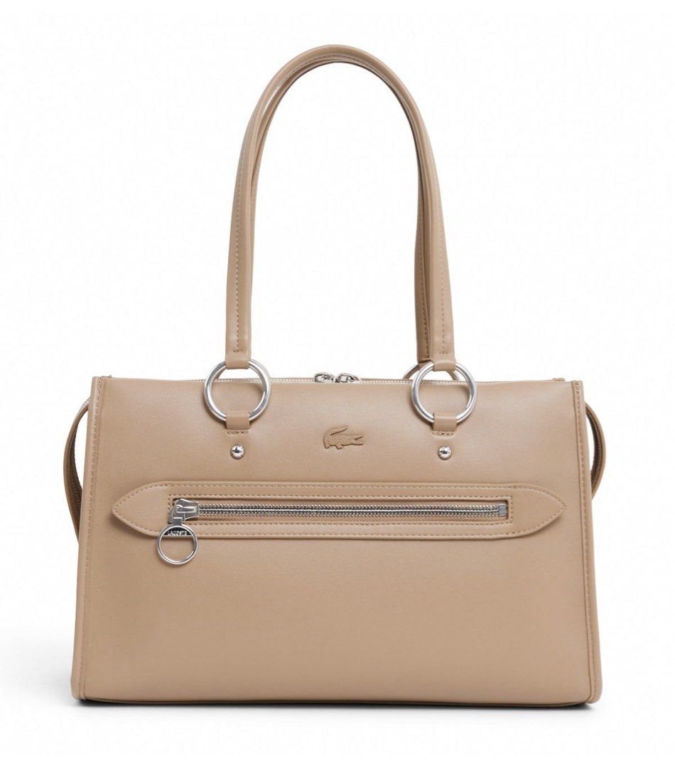 Lacoste Celis Top Handle Bag Medium - Beige (Category: Shoulder Bags) located in Santa Rosa. Submitted by miqboutique (Listing ID 1465470803, Image 1). Description: 🐊Celis Top Handle Bag Medium Beige ₱7,699 + SF • Ready to ship • Guaranteed Original Fb page: Miq's Boutique.