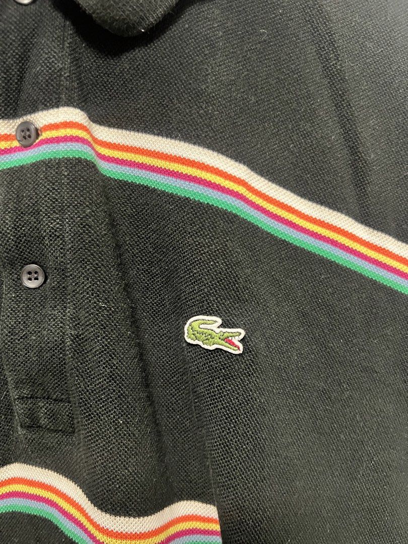Lacoste Multi-Colored Stripes (Category: Formal Shirts) located in Muntinlupa City. Submitted by thriftdripbyjm (Listing ID 1465498191, Image 2). Description: Color rate: 9.5/10 Dimes: 20x28 ( 5 on tag) Sleeve: 10 Issue: minimal stain Price: 650+sf .