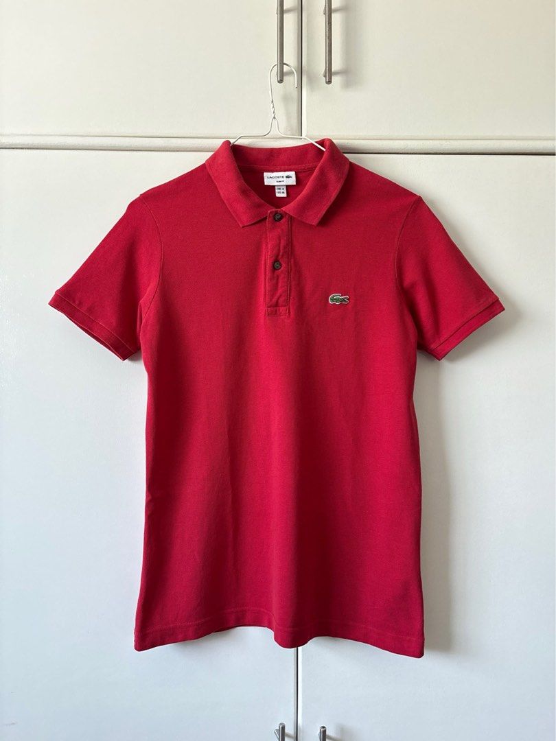 LACOSTE SLIM FIT POLO (Category: Tshirts & Polo Shirts ) located in Bulacan. Submitted by kennyfindss (Listing ID 1465424660, Image 1). Description: Size on Tag: FR 4 | US M W: 19.5–20” L: 28” Color Rate: 8/10 Condition: Lightly Used Issues: Slightly faded on upper sleeves Fabric/Material: Cotton Sourced from: USA DM TO PURCHASE .