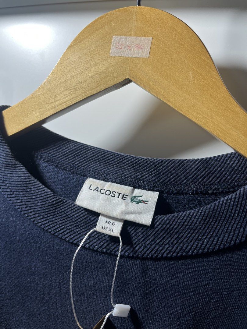 Lacoste Sweater (Category: Coats, Jackets and Outerwear) located in General Santos City (Dadiangas). Submitted by thriftdept. (Listing ID 1465526863, Image 3). Description: Brand: Lacoste Size: Extra Large Dimensions: 22W”25L Authenticity: Authentic Color Rate: 9/10 Condition: Excellent Issue: None 🏷️: ₱1,400 .