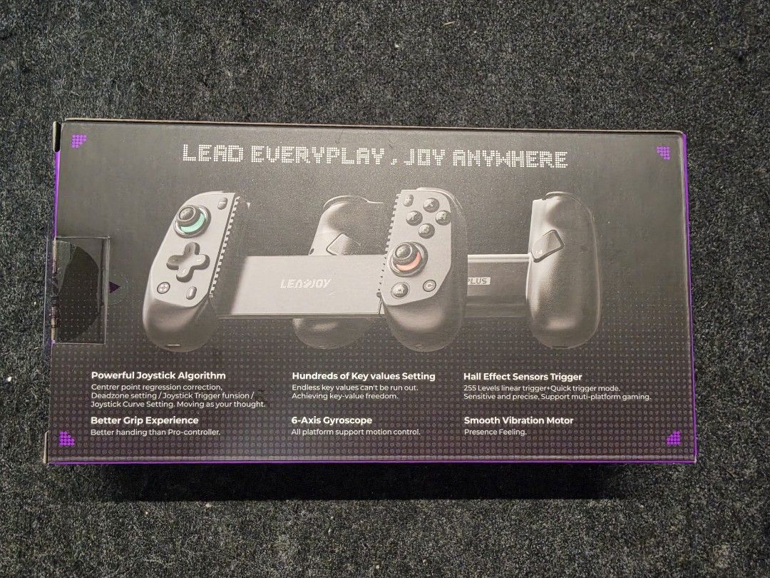 LeadJoy Blade Plus Multi-Platform Wireless Controller (Category: Controllers) located in Singapore. Submitted by traits00 (Listing ID 1465534633, Image 2). Description: - Condition: Brand new, factory-sealed, and unopened - Compatibility: Switch, iOS, Android, PC, and Harmony OS - Device Fit: Supports smartphones, iPad mini, Lenovo Y700, and Nintendo Switch (NS1/NS2) up to 215mm - Precision Control: Equipped with Hall effect joysticks and trigger