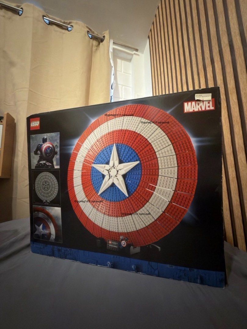 LEGO Marvel Captain America's Shield 76262 (Category: Lego & Building Sets) located in Makati City. Submitted by goneg1rl (Listing ID 1465422543, Image 1). Description: - Brand: LEGO Marvel Infinity Saga - Set: Captain America's Shield (76262) - Piece Count: 3,128 pieces - Recommended Age: 18+ - Condition: Brand new, unopened in original box - Ideal for: Marvel fans and advanced LEGO hobbyists FREE: Magnets (check last photo) SF c/o of buyer .