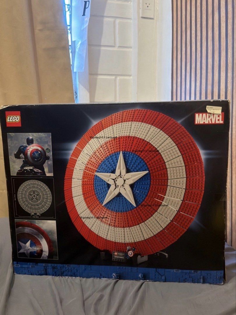 LEGO Marvel Captain America's Shield 76262 (Category: Lego & Building Sets) located in Makati City. Submitted by goneg1rl (Listing ID 1465422543, Image 3). Description: - Brand: LEGO Marvel Infinity Saga - Set: Captain America's Shield (76262) - Piece Count: 3,128 pieces - Recommended Age: 18+ - Condition: Brand new, unopened in original box - Ideal for: Marvel fans and advanced LEGO hobbyists FREE: Magnets (check last photo) SF c/o of buyer .