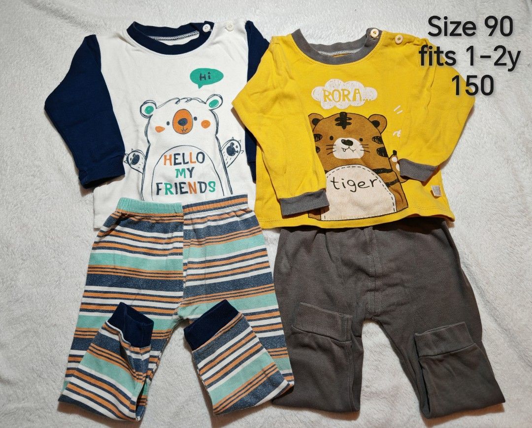 Long Sleeve Pajama Sets Fits 1-2 Years (Category: Babies & Kids Fashion) located in Quezon City. Submitted by maypamor (Listing ID 1465503679, Image 1). Description: - 2-in-1 Toddler Loungewear Set: Perfect for sleeping or everyday lounging - Size 90: Best fits 1 to 2 years old - Super Soft Cotton: Gentle and breathable on delicate toddler skin - Easy Changing: Convenient shoulder buttons on both tops - Set 1: Adorable white bear top with multico