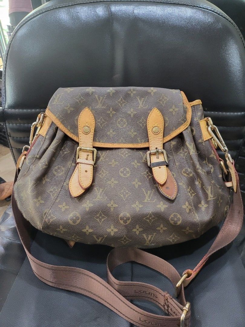Louis Vuitton Monogram Canvas Backpack (Category: Luxury Bags & Wallets) located in Manila. Submitted by milkymitch23 (Listing ID 1465434236, Image 1). Description: - Classic Louis Vuitton monogram canvas design - Brown adjustable fabric straps for a comfortable fit - Flap top closure with secure double buckle detail and gold hardware - Convenient exterior zip pocket located on the back - Spacious interior with brown textile lining and an extra z