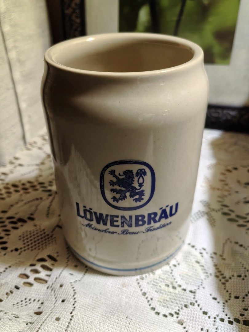 Lowenbrau beermug 5x4 inches (Category: Other Kitchenware & Tableware) located in Manila. Submitted by luckycharm_215 (Listing ID 1465489711, Image 1). Description: thick.
