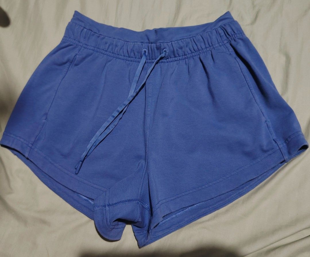 Lululemon Blue Athletic Shorts Size 6 Set (Category: Shorts) located in Santa Rosa. Submitted by RRRR0520 (Listing ID 1465572500, Image 1). Description: - Brand: Lululemon - Set includes: Blue athletic shorts and matching tank top - Size: 6 (tag inside waistband) - Shorts features: Adjustable drawstring with branded metal aglets, iconic heat-pressed logo on back leg, and structured back yoke panels - Material: Soft, comfortable cotton blend - Con