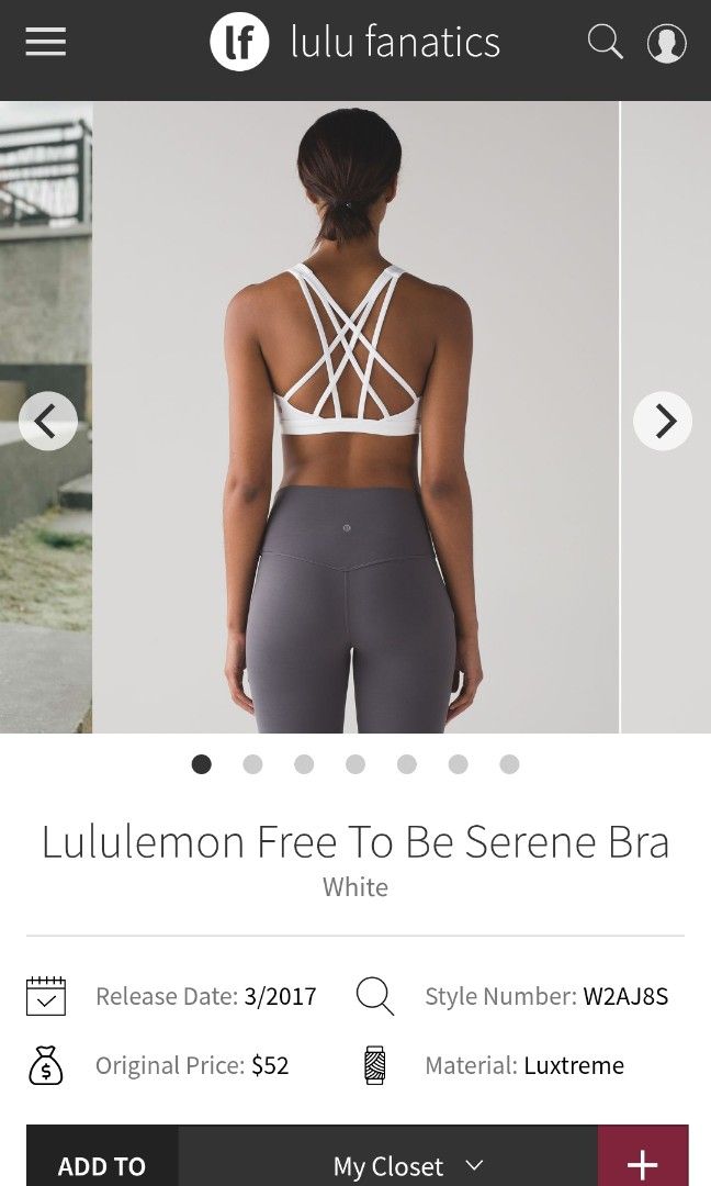 Lululemon free to be serene bra dot 4 (Category: Undergarments & Loungewear) located in San Pedro. Submitted by thriftersthrift (Listing ID 1465392591, Image 2). Description: Dot 4 with pads Good condition Already wash Color rate :9.5 /10 🌵ALL ITEMS ARE FROM UKAY BALE SO MANAGE YOUR EXPECTATION 🌵 ASK SELLER FOR MORE INFORMATION COLOR MAY CHANGE TRU LIGHTING.