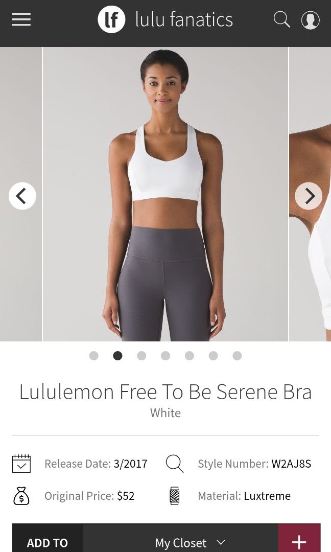 Lululemon free to be serene bra dot 4 (Category: Undergarments & Loungewear) located in San Pedro. Submitted by thriftersthrift (Listing ID 1465392591, Image 1). Description: Dot 4 with pads Good condition Already wash Color rate :9.5 /10 🌵ALL ITEMS ARE FROM UKAY BALE SO MANAGE YOUR EXPECTATION 🌵 ASK SELLER FOR MORE INFORMATION COLOR MAY CHANGE TRU LIGHTING.