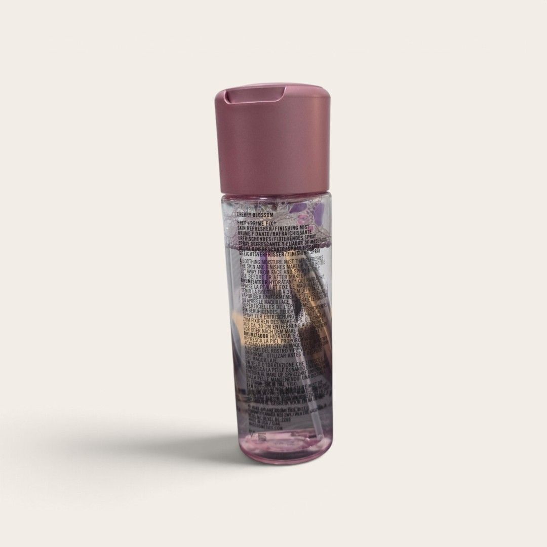 MAC Prep + Prime Fix+ Cherry Blossom (Category: Makeup) located in Taguig. Submitted by altainfante (Listing ID 1465491695, Image 2). Description: - Brand: MAC Cosmetics - Product: Prep + Prime Fix+ Setting Spray - Scent: Cherry Blossom - Size: Full size, 3.4 fl oz / 100 ml - Condition: Approx. 3/4 full, pump works great - Benefits: Hydrates skin and locks in makeup.