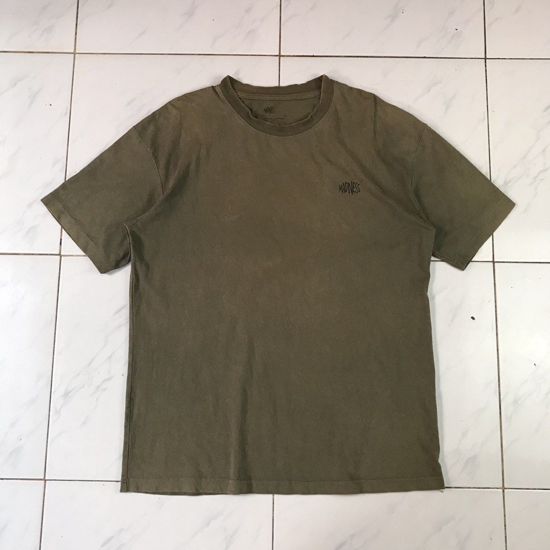 Madness surplus (Category: Tshirts & Polo Shirts ) located in Davao. Submitted by frnzy05 (Listing ID 1465527935, Image 1). Description: Madness " surplus" Size - Large Width - 23 Length - 30 Issues - Need wash, sunfaded and bacon neck Color rate - 7.5/10 Condition - Still good (for me maganda siya kasi olive green color nya tas sabay faded) 349 + sf.