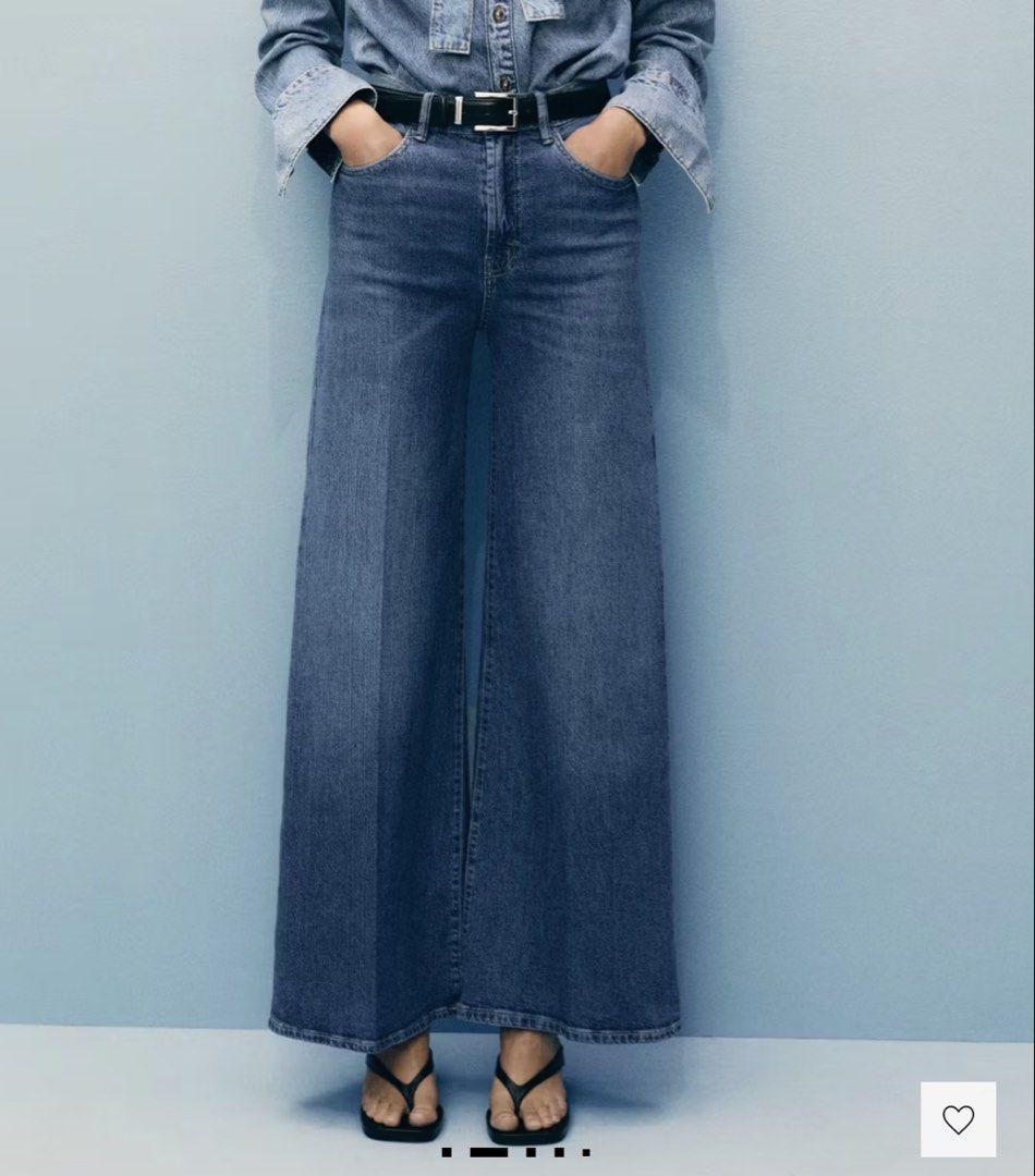 Mango Wide-leg high-waisted denim jeans (Category: Jeans) located in Bacoor. Submitted by conclaseph (Listing ID 1465386271, Image 1). Description: Brand new with tag Size EU 34 Dm me for actual photos.