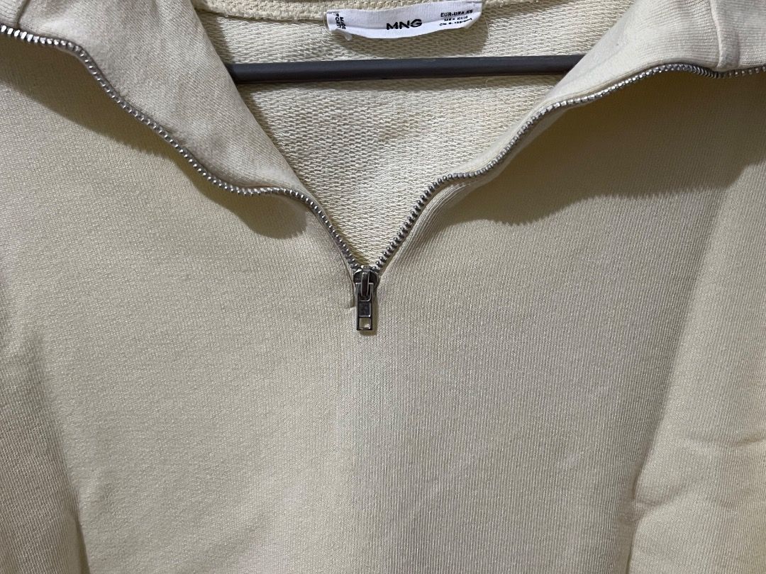MANGO Yellow Quarter Zip Sweatshirt Top (Category: Longsleeves) located in Pasay City. Submitted by classicsale (Listing ID 1465451226, Image 3). Description: Mango Quarter-zip sweatshirt Size: XS Price: Php 310 plus shipping fee Payment: Gcash / Maya Shipping: LBC / Grab Express / J&T (dm for more options or details) DM FOR MORE INFO.