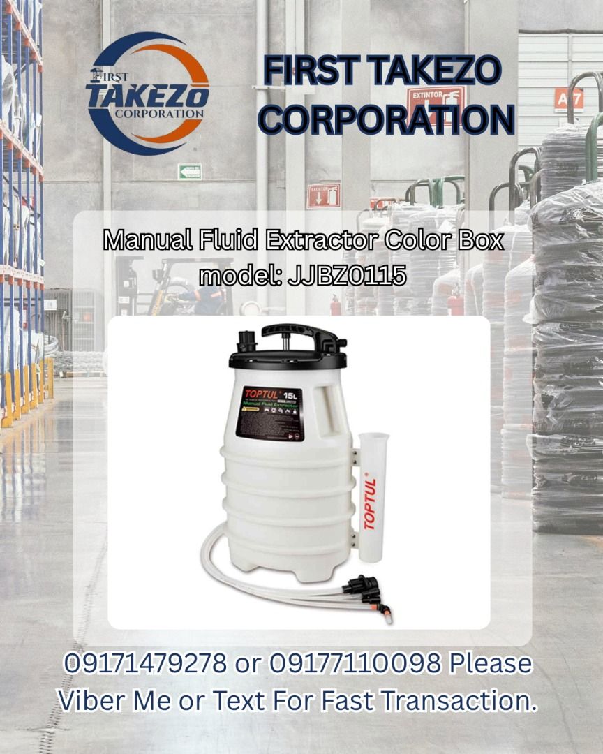 Manual Fluid Extractor Color Box model: JJBZ0115 (Category: Construction Tools & Equipment) located in Manila. Submitted by joeyroque09 (Listing ID 1465398434, Image 1). Description: Manual Fluid Extractor Color Box model: JJBZ0115.