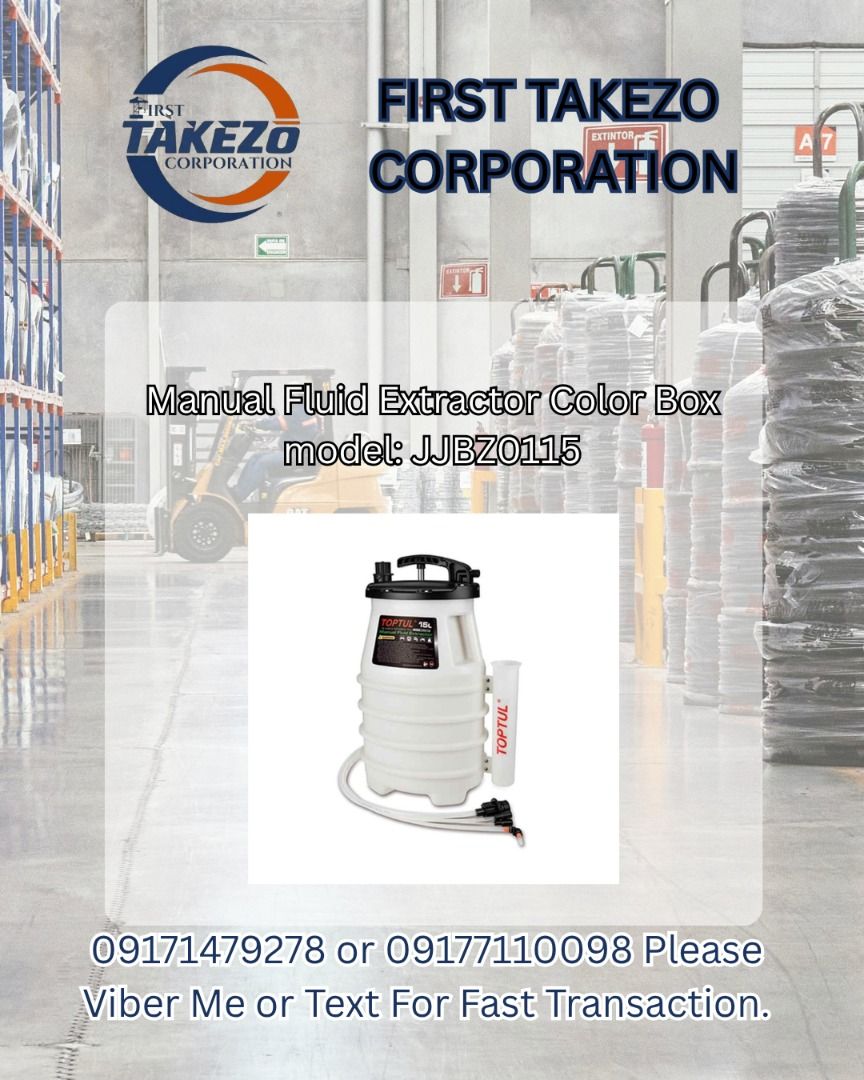 Manual Fluid Extractor Color Box model: JJBZ0115 (Category: Construction Tools & Equipment) located in Manila. Submitted by joeyroque09 (Listing ID 1465428273, Image 1). Description: Manual Fluid Extractor Color Box model: JJBZ0115.