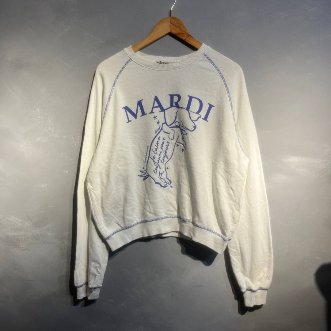 Mardi Sweatshirt (Category: Coats, Jackets and Outerwear) located in Mariveles. Submitted by akidfromnowherethrift (Listing ID 1465480924, Image 1). Description: Mardi Dimes: 24x24 Size: S Color rate: 10/10 Condition: Excellent Condition.