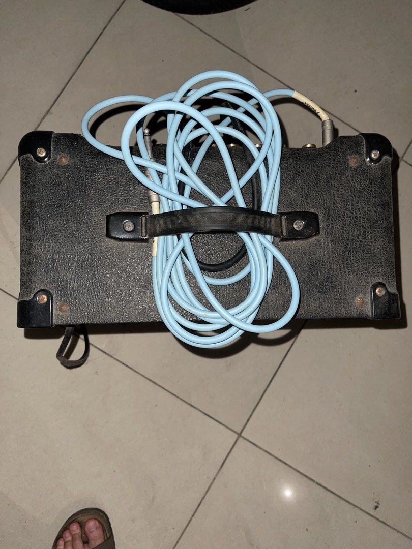 Marshall MG15CDR Guitar Amplifier with Fender Cable (Category: Soundbars, Speakers & Amplifiers) located in Mandaluyong City. Submitted by lluisl (Listing ID 1465459642, Image 3). Description: - Brand/Model: Marshall MG15CDR Guitar Amp (45 Watts) - Condition: Working, powers up fine (dusty from storage, needs a quick wipe down) - Features: Clean and overdrive channels, built-in reverb, headphone jack, and line out - Includes: Attached standard po