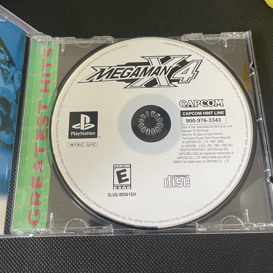 Mega Man X4 PlayStation Greatest Hits PS1 (Category: PlayStation) located in Mandaluyong City. Submitted by akihabara48 (Listing ID 1465401055, Image 2). Description: Near Mint Condition Hairline scratches on the disc but doesnt affect gameplay - Title: Mega Man X4 - Platform: PlayStation (PS1) - Version: Greatest Hits (NTSC-U/C) - Inclusions: Original jewel case, front cover art, and manual - Publisher: Capcom - ESRB Rating: E for Everyone.