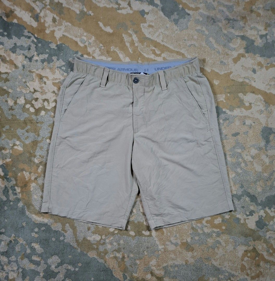 Men's Under Armour Match Play shorts (Category: Shorts) located in Tagaytay City. Submitted by joselito_acosta (Listing ID 1465525685, Image 2). Description: Men's Under Armour Match Play shorts In good condition Issue: lints on belted part 9/10 color rate 34 on tag Waistline: 34" Length: 20.5" Leg opening: 11.5" Authentic ✅ ✅ ✅ 280+shipping fee only Location:tagaytay Dm to purchase 📩 📩 📩.
