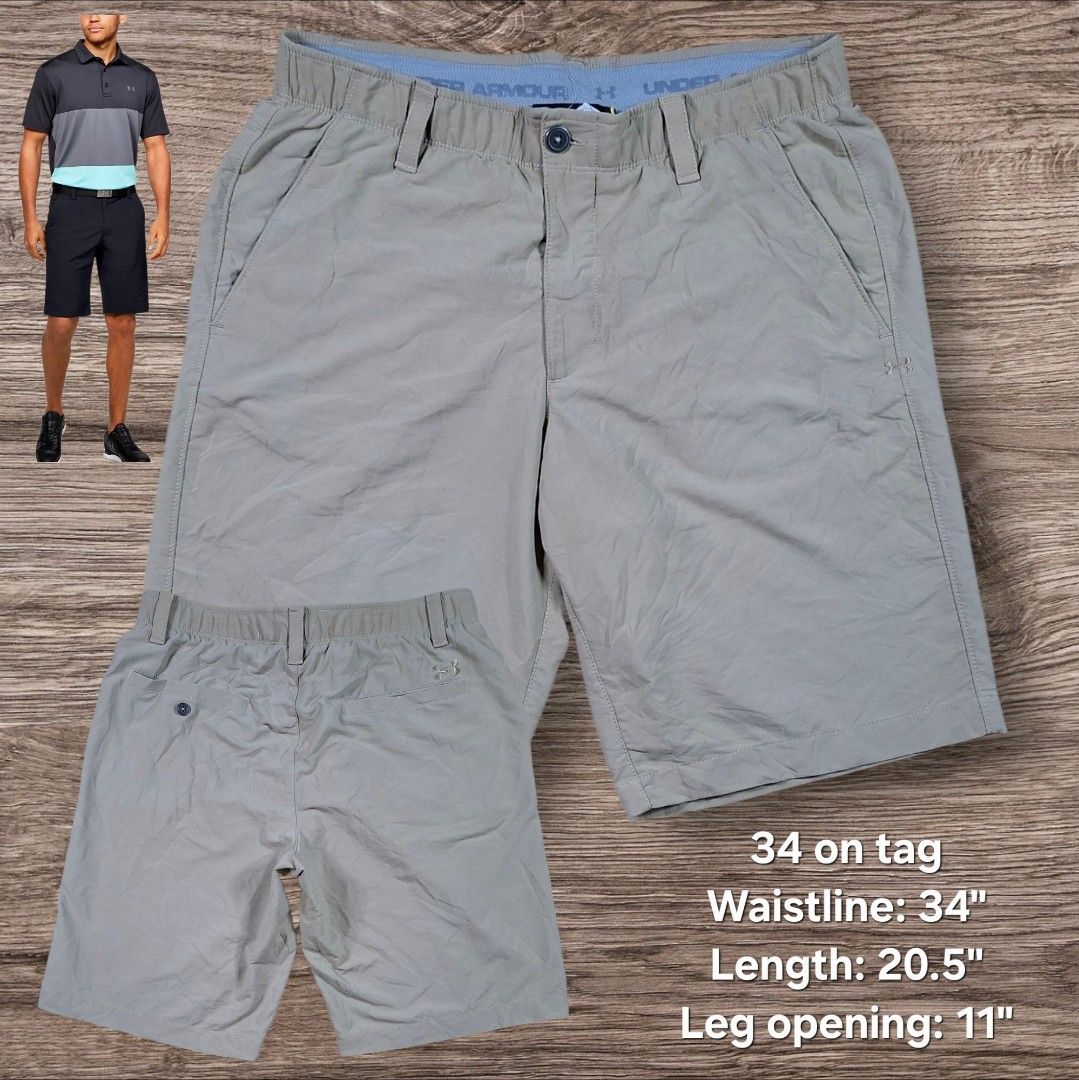 Men's Under Armour Match Play shorts (Category: Shorts) located in Tagaytay City. Submitted by joselito_acosta (Listing ID 1465525685, Image 1). Description: Men's Under Armour Match Play shorts In good condition Issue: lints on belted part 9/10 color rate 34 on tag Waistline: 34" Length: 20.5" Leg opening: 11.5" Authentic ✅ ✅ ✅ 280+shipping fee only Location:tagaytay Dm to purchase 📩 📩 📩.