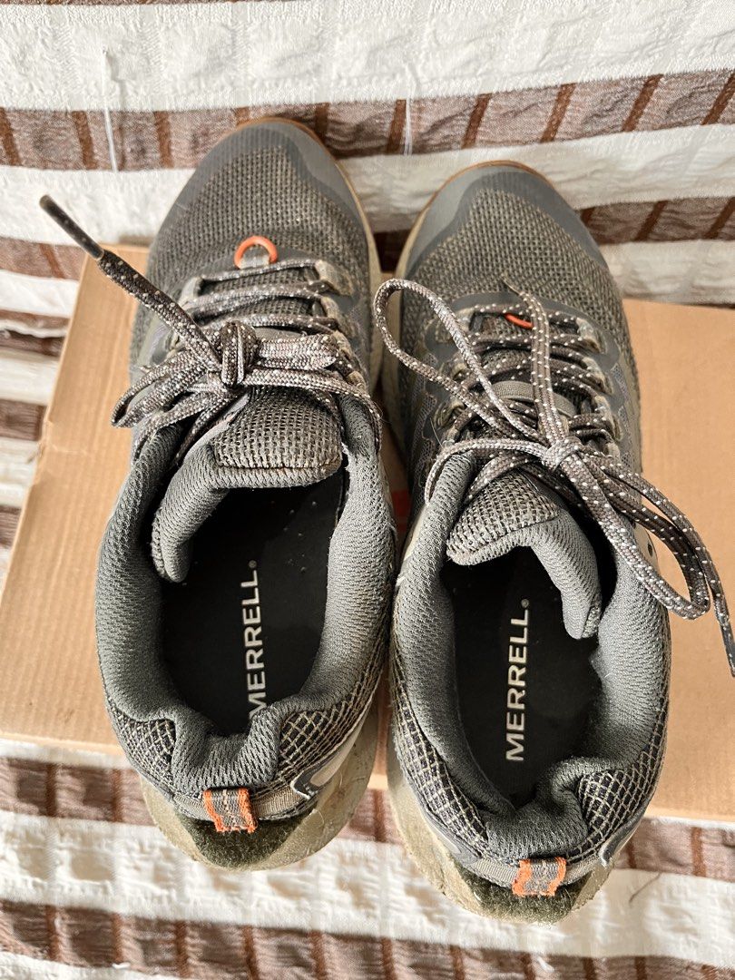 Merrell Nova 3 Olive Trail Running Shoes (Category: Sneakers) located in Caloocan City. Submitted by shineheart23 (Listing ID 1465489701, Image 2). Description: - Brand: Merrell Nova 3 Trail Running Shoes - Color: Olive - Size: Men's US 7 / EUR 40 - Condition: Like new (only tried on, minor dust on soles/midsoles) - Features: Durable mesh upper, cushioned midsole, Vibram rubber outsole Nova 3 OliveGreen Original Merrell For Men Size: USA 7 Used l