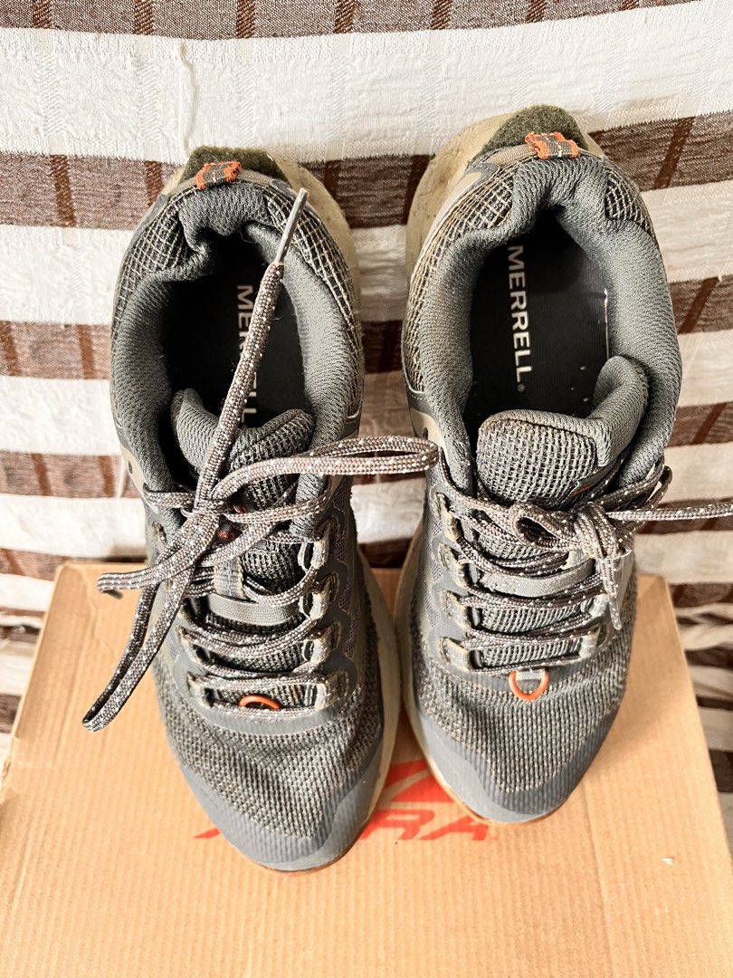 Merrell Nova 3 Olive Trail Running Shoes (Category: Sneakers) located in Caloocan City. Submitted by shineheart23 (Listing ID 1465489701, Image 3). Description: - Brand: Merrell Nova 3 Trail Running Shoes - Color: Olive - Size: Men's US 7 / EUR 40 - Condition: Like new (only tried on, minor dust on soles/midsoles) - Features: Durable mesh upper, cushioned midsole, Vibram rubber outsole Nova 3 OliveGreen Original Merrell For Men Size: USA 7 Used l