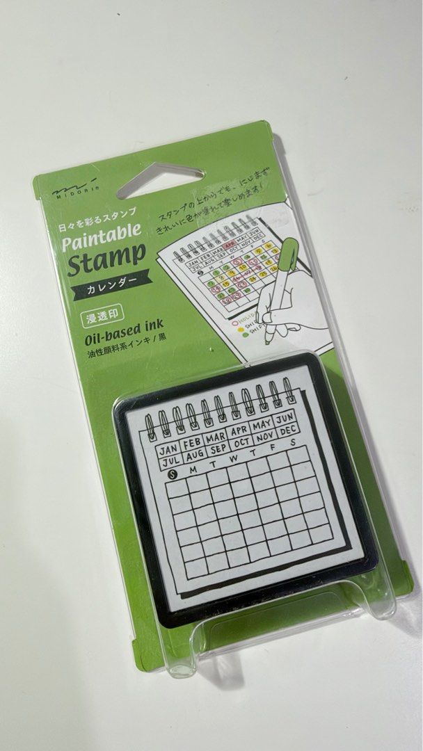 Midori Paintable Stamp Calendar Oil-Based Ink (Category: Art & Prints) located in Rizal. Submitted by artandjournals (Listing ID 1465527188, Image 1). Description: Just tested - Item: Paintable calendar stamp - Features: Oil-based ink (won't smudge when colored over) - Ideal for: Planners and bullet journals LAST PRICE POSTED: This is to fund hospital bills. 🙏🏻 Thanks!.