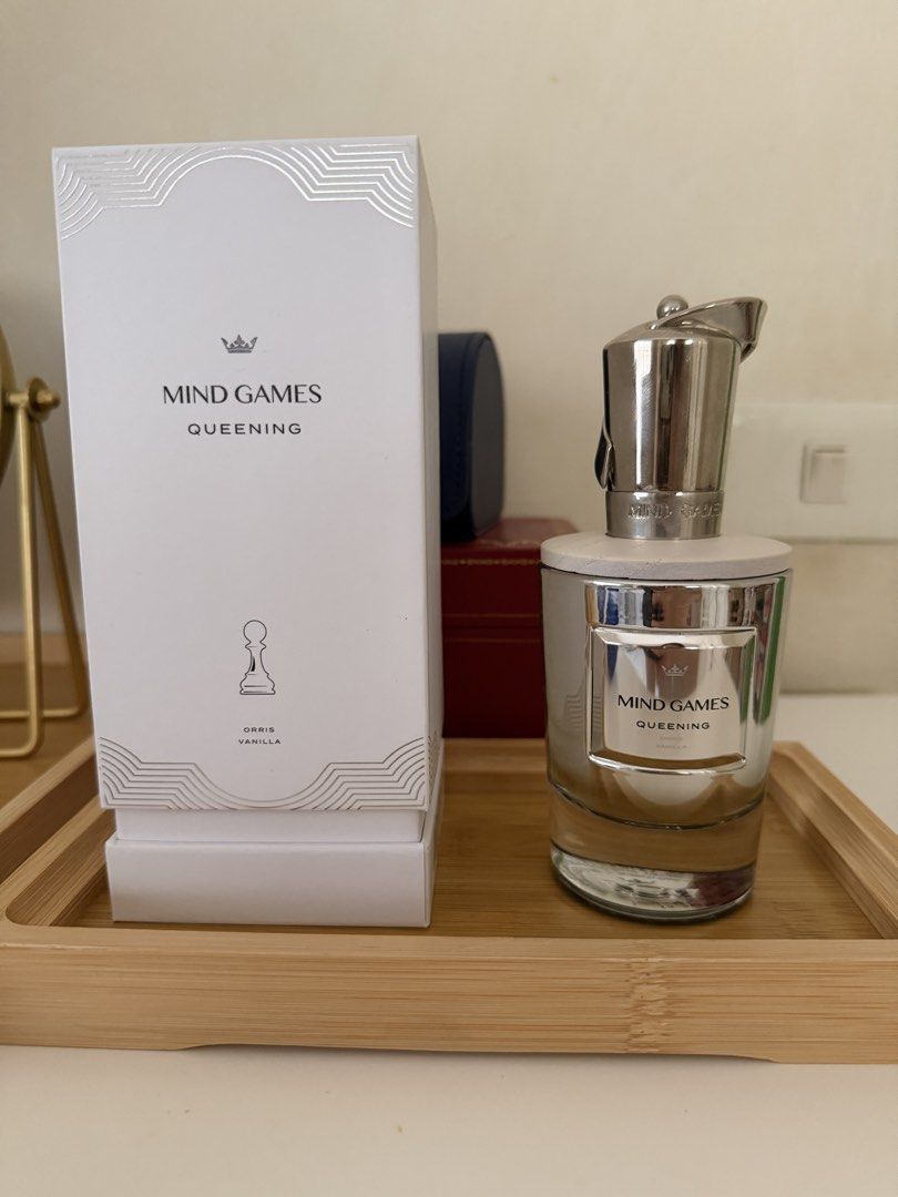 Mind Games Queening (Category: Fragrance & Deodorants) located in Cebu City. Submitted by coffeebooksandcases (Listing ID 1465394050, Image 1). Description: Mind Games Queening EDP ▪️Php 12,700 + SF (price is firm) Details: 📍Cebu City ▪️Full Presentation ▪️See photos for juice level ▪️Purchased from Que Bros. Perfumery.