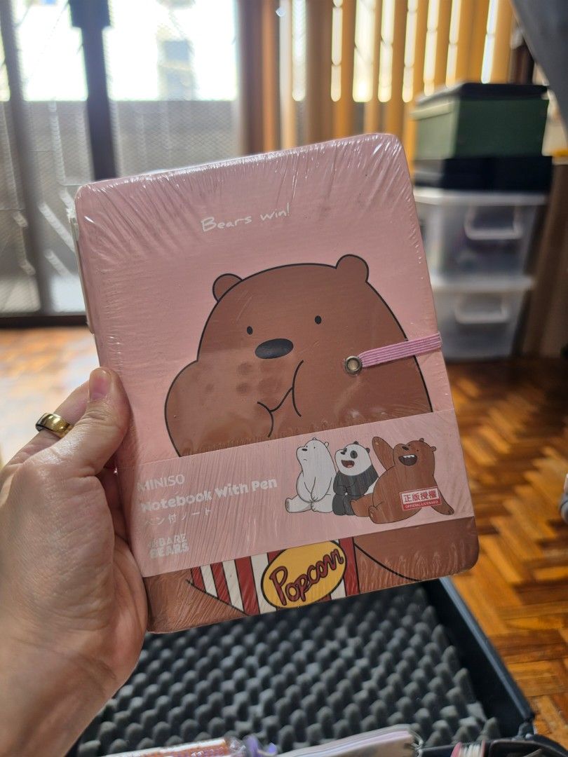 Miniso We Bare Bears Pink Grizzly Notebook (Category: Stationery & School Supplies) located in Quezon City. Submitted by snowflakes.specials (Listing ID 1465424889, Image 1). Description: Brand new and sealed.