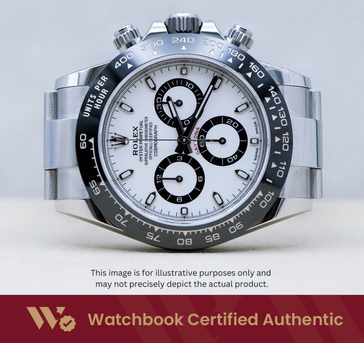 [Mint] Rolex Daytona Panda Oyster 116500LN 116500 White Dial A8794 | Dec 2019 (Category: Watches) located in Singapore. Submitted by watchbooksg (Listing ID 1465477380, Image 1). Description: Watchbook Swiss-Standard Certified: Professional Authentication You Can Trust Every watch undergoes systematic 60-point verification by Swiss-trained watchmakers at our in-house Watchbook Service Centre. We verify all checkpoints—movement, dial, case, bracel