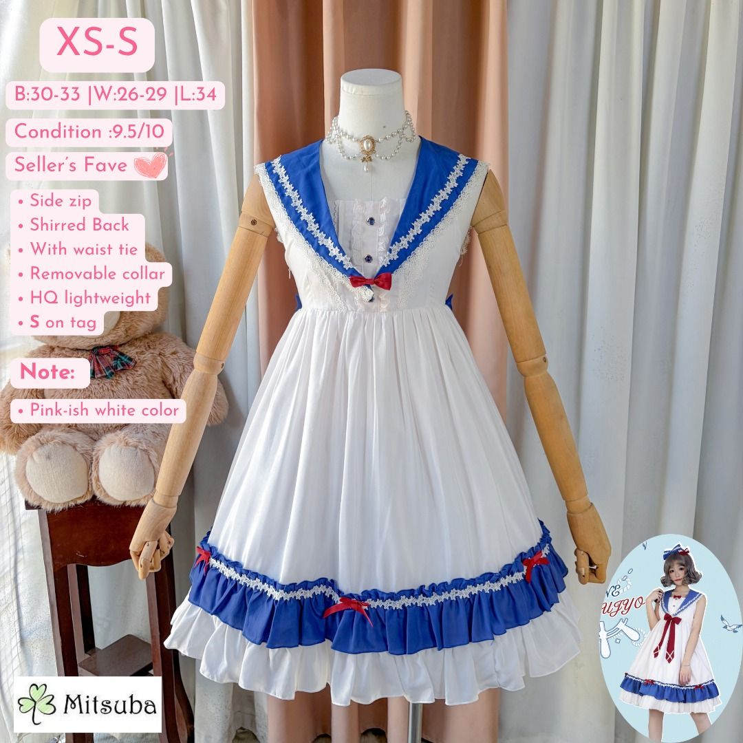 Mitsuba - Sailor JSK (Category: Dresses) located in General Trias. Submitted by Ashantyscollezion (Listing ID 1465507438, Image 1). Description: ✏️ 𝘒𝘪𝘯𝘥𝘭𝘺 𝘕𝘰𝘵𝘦: - 𝘗𝘭𝘦𝘢𝘴𝘦 𝘤𝘩𝘦𝘤𝘬 𝘢𝘭𝘭 𝘥𝘦𝘵𝘢𝘪𝘭𝘴 𝘪𝘯 𝘵𝘩𝘦 𝘤𝘢𝘱𝘵𝘪𝘰𝘯𝘴. - 𝘋𝘪𝘮𝘦𝘯𝘴𝘪𝘰𝘯𝘴 𝘢𝘭𝘳𝘦𝘢𝘥𝘺 𝘰𝘯 𝘵𝘩𝘦 𝘱𝘩𝘰𝘵𝘰. -𝘱𝘦𝘵𝘵𝘪𝘤𝘰𝘢𝘵, 𝘳𝘪𝘣𝘣𝘰𝘯 𝘢𝘯𝘥 𝘰𝘵𝘩𝘦𝘳 𝘴𝘵𝘺𝘭𝘪𝘯𝘨 𝘪𝘵𝘦𝘮𝘴 𝘢𝘳𝘦 𝘯𝘰𝘵 𝘪𝘯𝘤𝘭𝘶𝘥𝘦𝘥. 𝘍𝘰𝘳 𝘧𝘭𝘢𝘸𝘴 𝘢𝘯𝘥 𝘰𝘵