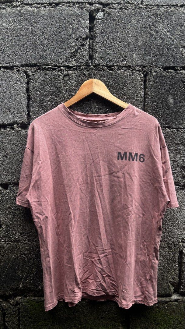 MM6 Pink T-Shirt (Category: Luxury Apparel) located in Quezon City. Submitted by erodinamict (Listing ID 1465437653, Image 2). Description: Size:L-XL Good Condition Color Rate: 9/10 Dimes: 22x27.