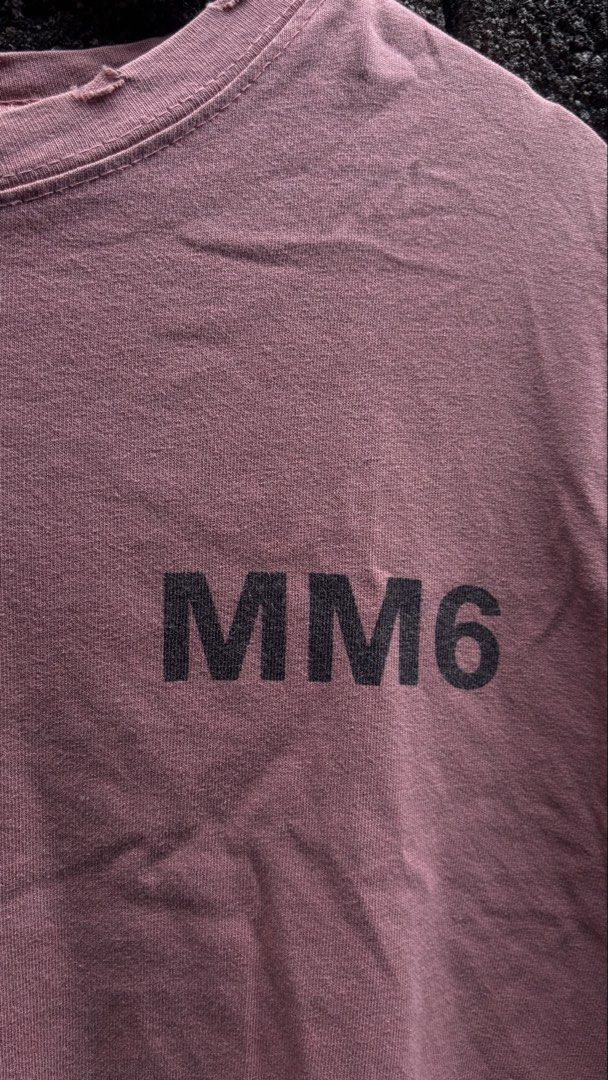 MM6 Pink T-Shirt (Category: Luxury Apparel) located in Quezon City. Submitted by erodinamict (Listing ID 1465437653, Image 1). Description: Size:L-XL Good Condition Color Rate: 9/10 Dimes: 22x27.