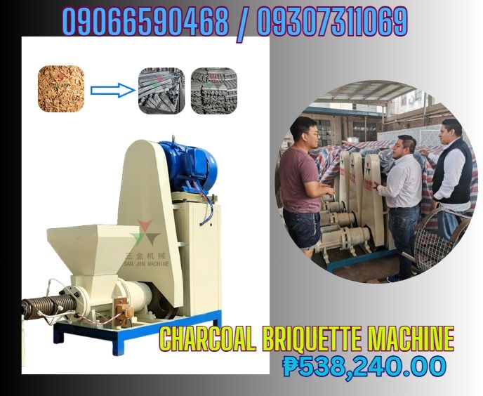 Model-80 Charcoal briquette machine (Category: Looking For) located in Makati City. Submitted by floressara96028 (Listing ID 1465406902, Image 1). Description: Model 80 Power 22kw Capacity 500-550kg/h Dimension 1.9*0.68*1.5 m Diameter of briquette 80mm price ₱538,240 ✅ Quality products ✅ Big discount for bulk orders ✅ 100% LEGIT TRUSTED SUPPLIER! ✅ With Complete Legal Documents ✅ BIR Registered ☎️ For Inquiries Please Globe : 09066590468 𝐒𝐦𝐚𝐫