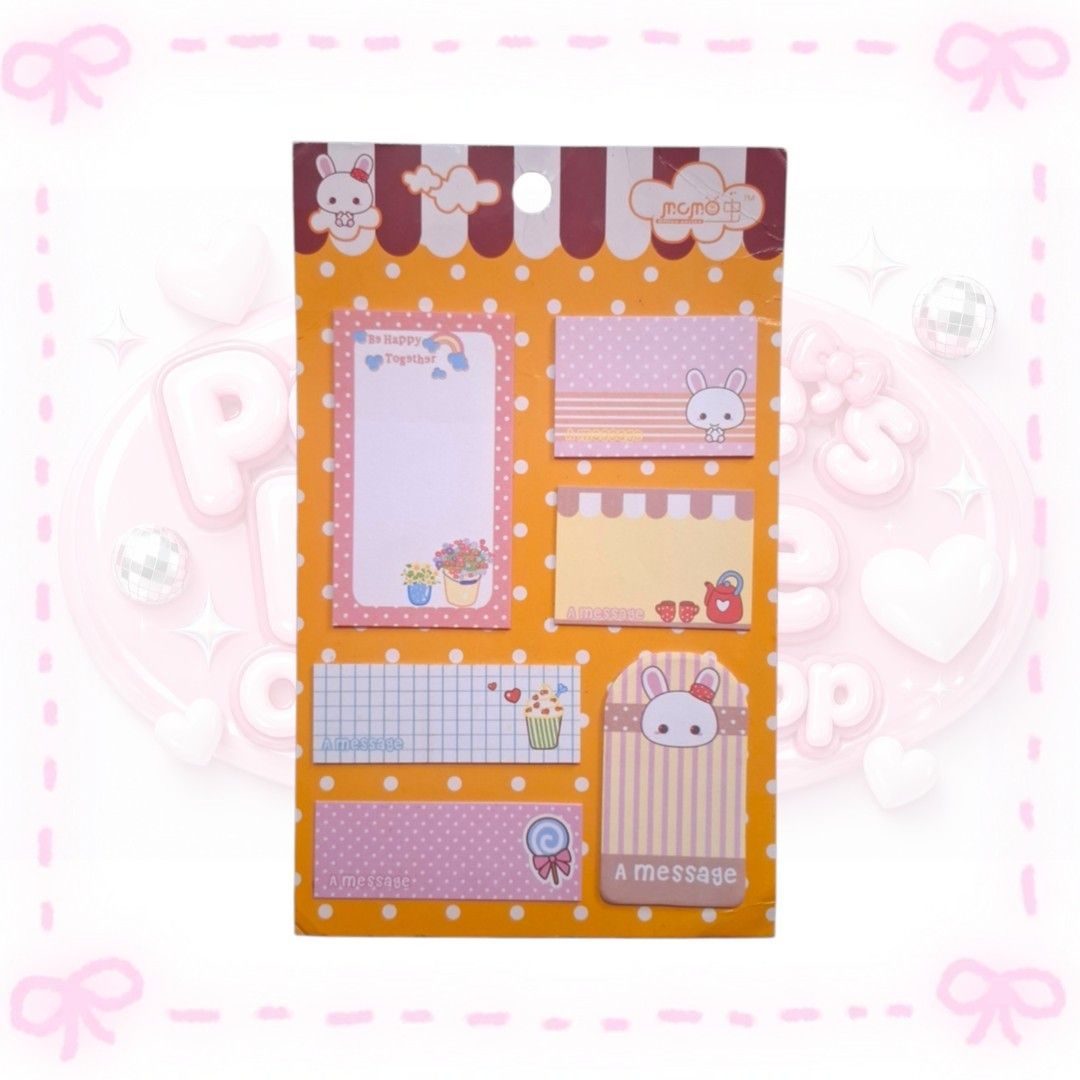 Momo Bunny Memo Sticky Notes Set (Category: Stationery & School Supplies) located in Sorsogon. Submitted by mitchelle0425 (Listing ID 1465533950, Image 1). Description: .