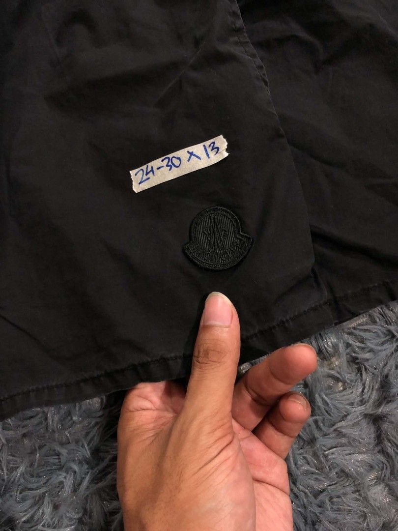Moncler Black Woven Short (Category: Shorts) located in Pasig City. Submitted by geloangelo17550 (Listing ID 1465548967, Image 3). Description: Authentic Good Condition No issue.