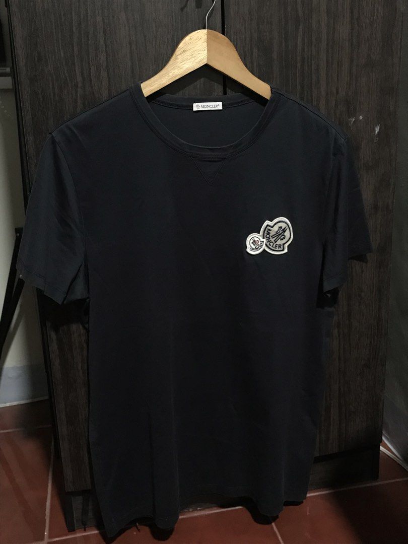 Moncler Double Logo Patch Shirt (Category: Luxury Apparel) located in Bulacan. Submitted by dailybumps (Listing ID 1465395681, Image 2). Description: 21x27 Authentic No issue - Understated luxury with a signature touch. Moncler tee featuring the distinctive double logo detail for a clean premium look. - Make room in your wardrobe for a modern luxury staple. Moncler tee with signature double logo accents. - For a quiet luxury vibe that still stand