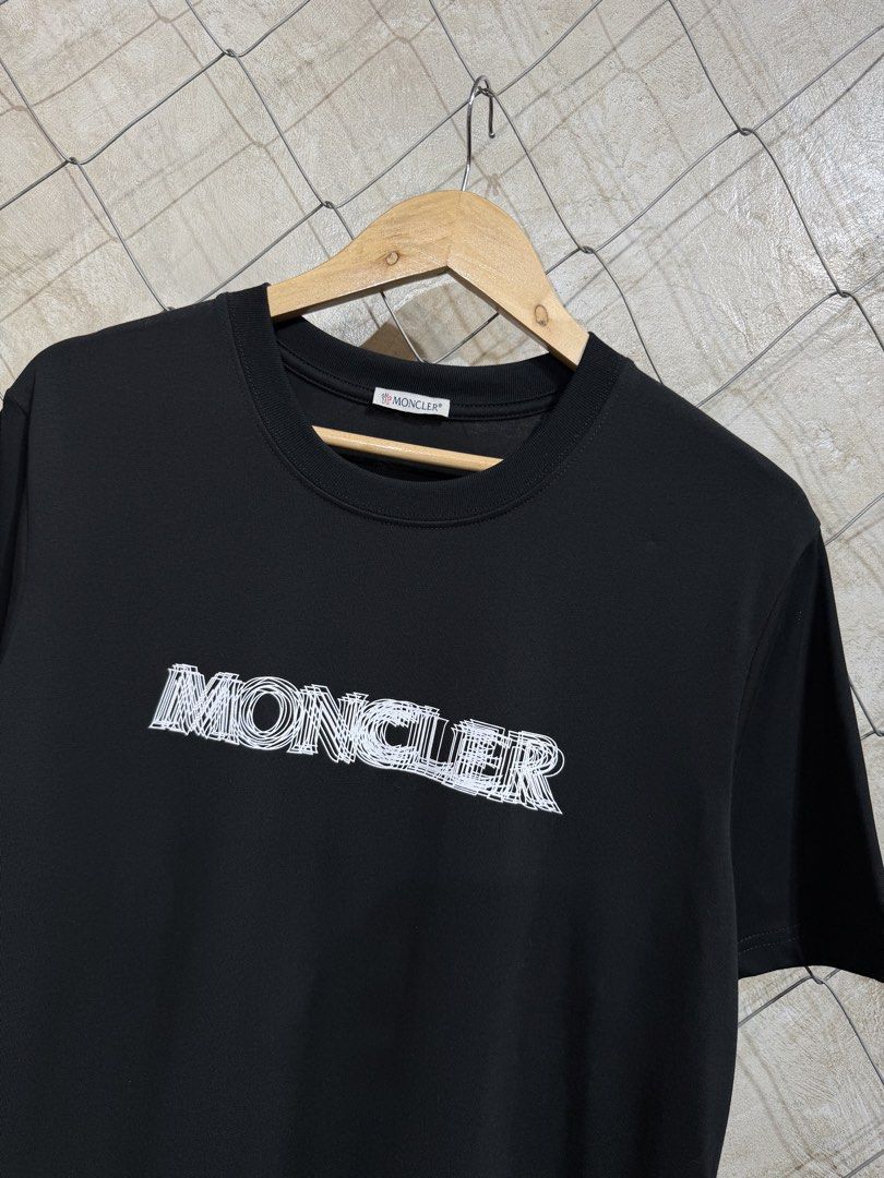 Moncler Script Logo Black Tee. (Category: Tshirts & Polo Shirts ) located in Manila. Submitted by ardobe.mnl (Listing ID 1465534034, Image 2). Description: Size: Large Dimes: 21x29 Condition: Excellent Flaw: None! Dm for inquiries! 📥.
